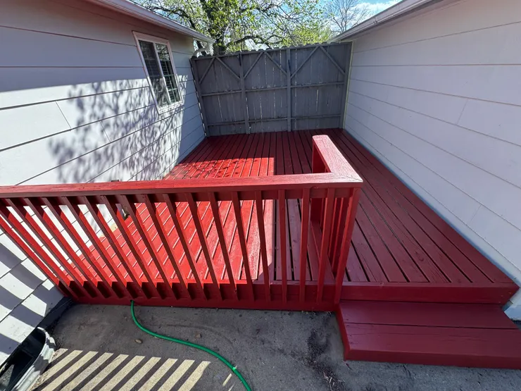 Outdoor deck after cleanup work