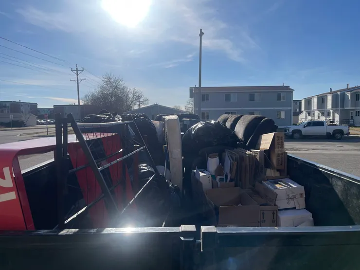 Trailer loaded after rental property cleanout in Williston ND